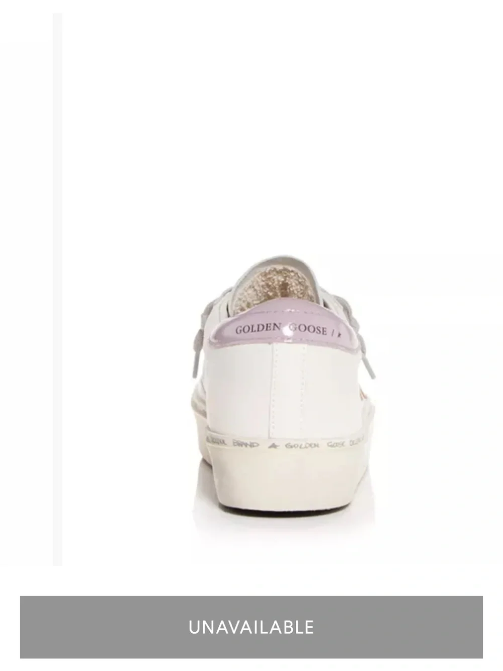 Golden Goose White Leather Platform Sneaker with Gold Star & Pink Heel